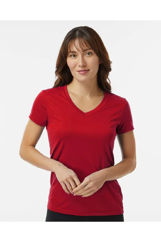 Paragon Womens Vera Moisture Wicking Short Sleeve V-Neck T-Shirt - Red Handmade Hand-knitted Hand-woven Paragon Womens Vera Moisture Wicking Short Sleeve V-Neck T-Shirt - Red Handmade Hand-knitted Hand-woven