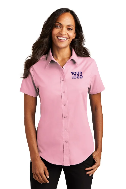 Port Authority Ladies Short Sleeve Easy Care Branded Shirts, Light Pink Machine Wash Dry Clean Hand Wash Port Authority Ladies Short Sleeve Easy Care Branded Shirts, Light Pink Machine Wash Dry Clean Hand Wash