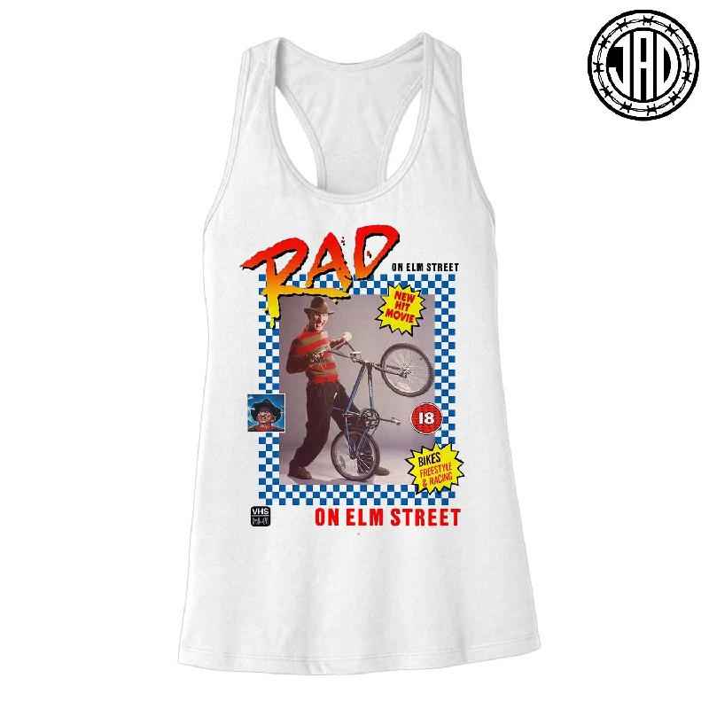 Rad On Elm Street - Women's Racerback Tank yoga tank top