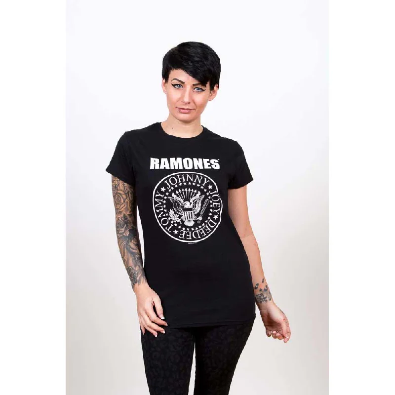 Ramones Seal  Ladies T-Shirt Fitted T-Shirt Seamless Stretchy