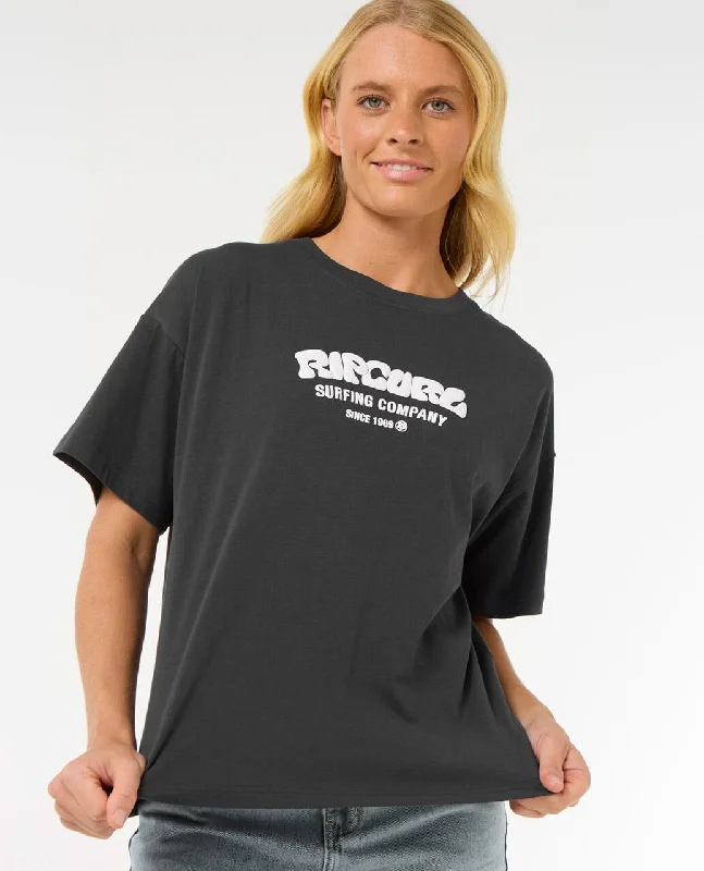 Rip Curl Surf Puff Relaxed T-Shirt Ribbed T-Shirt High Neck Heavyweight