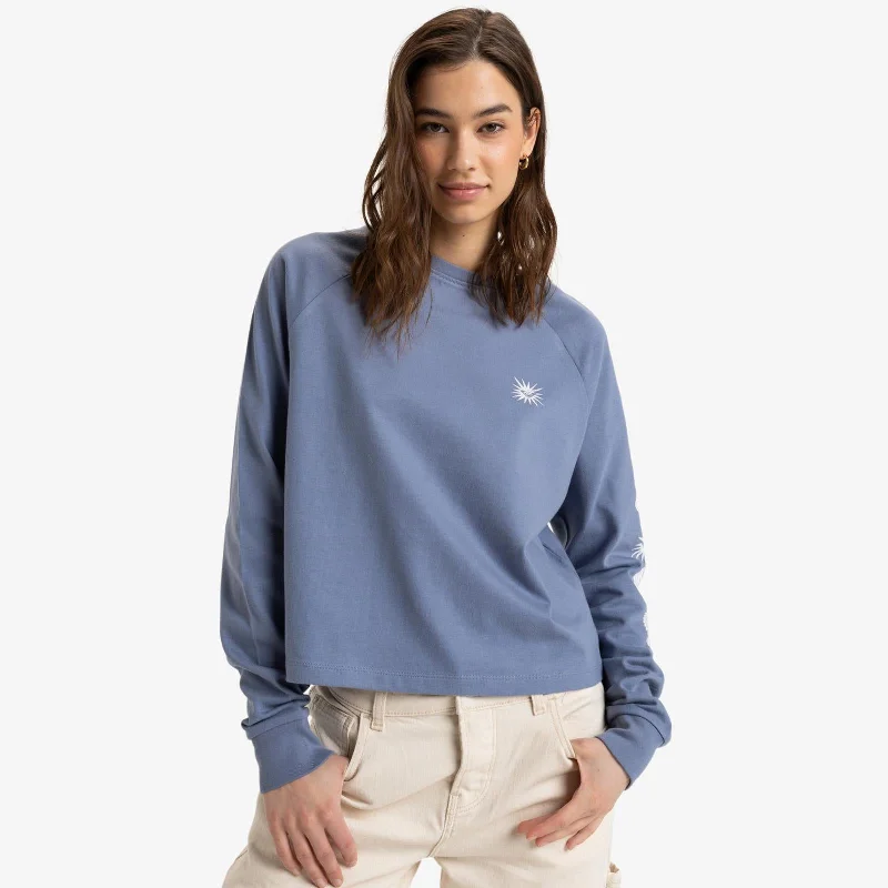 Roxy Womens Riad Surf Long SleeveT-Shirt Terry Blend Velvet Blend Canvas Blend