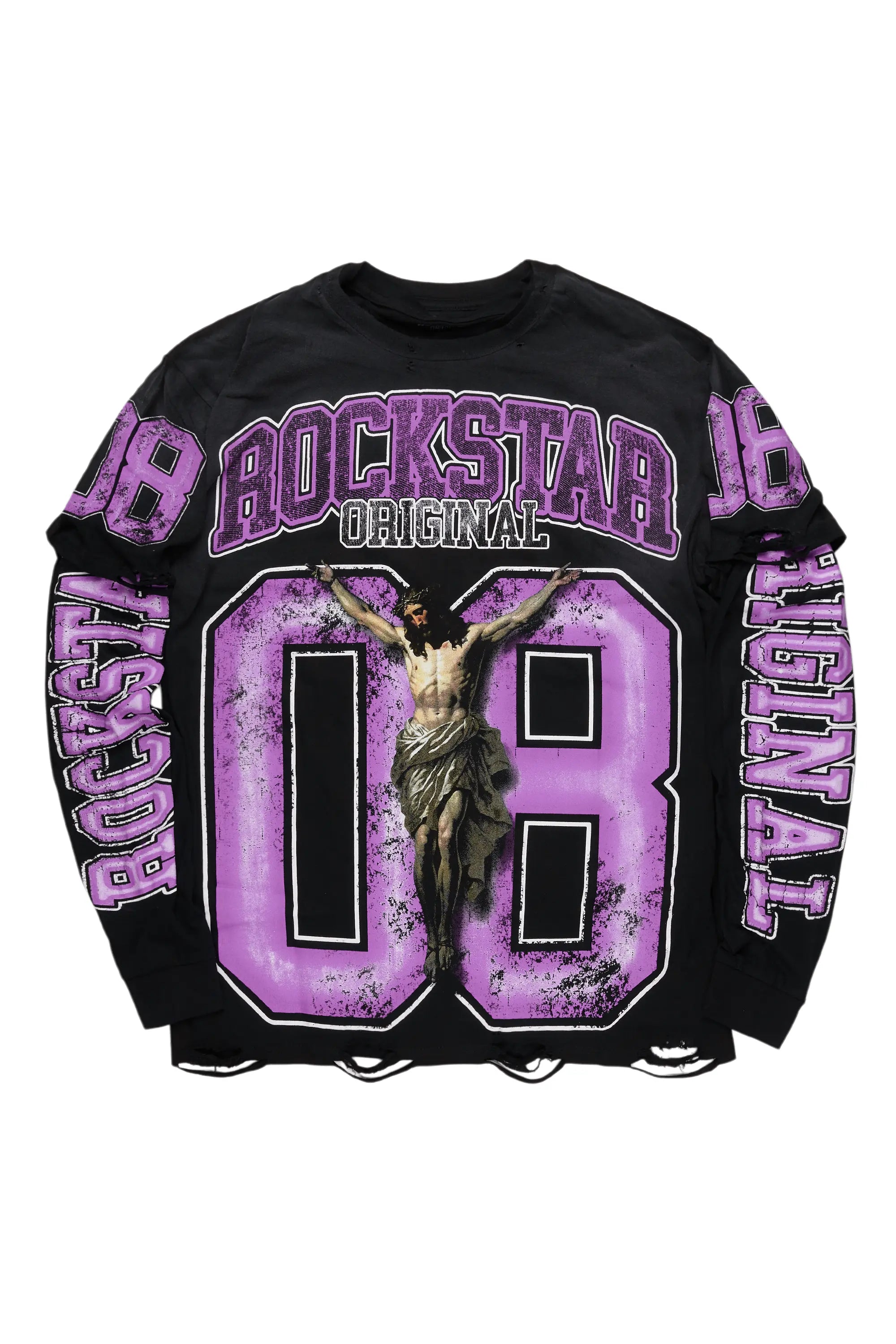 Tariqa Black/Purple Double Layer Graphic T-Shirt Lace Blend Ribbed Blend Corduroy Blend Tariqa Black/Purple Double Layer Graphic T-Shirt Lace Blend Ribbed Blend Corduroy Blend