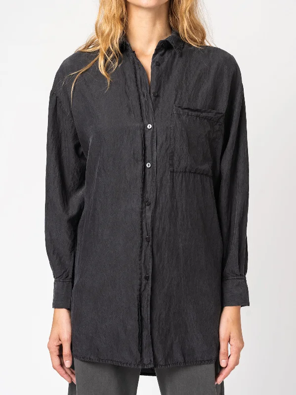 Silk Blend Overshirt with Pocket Cashmere Blend Cotton Blend Poly Blend