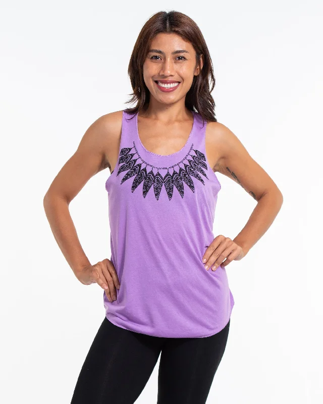 Womens Feather Necklace Tank Top in Violet strapless tank top