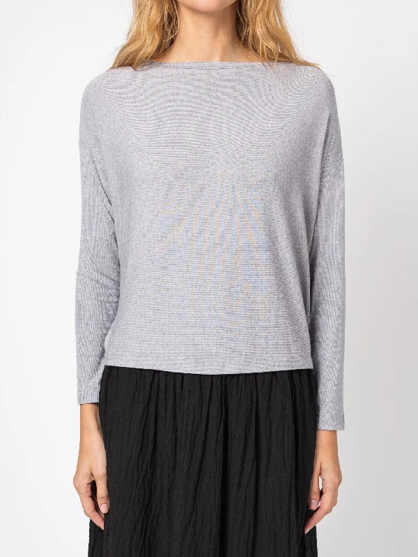 Ribbed Over Fit T-Shirt Asymmetrical Pockets Print