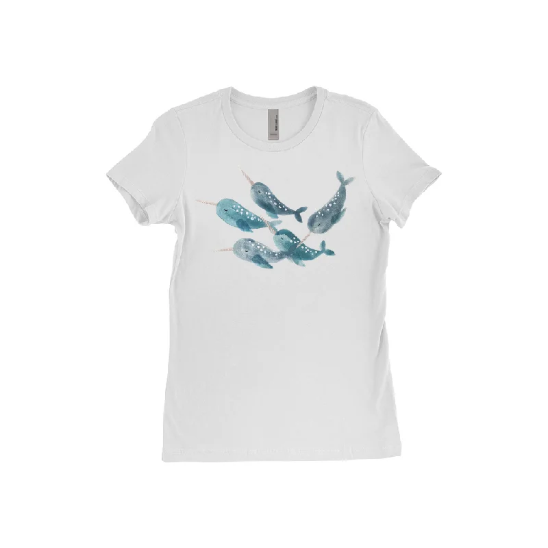 Narwhale T-Shirt Collared Crew Neck Turtle Neck