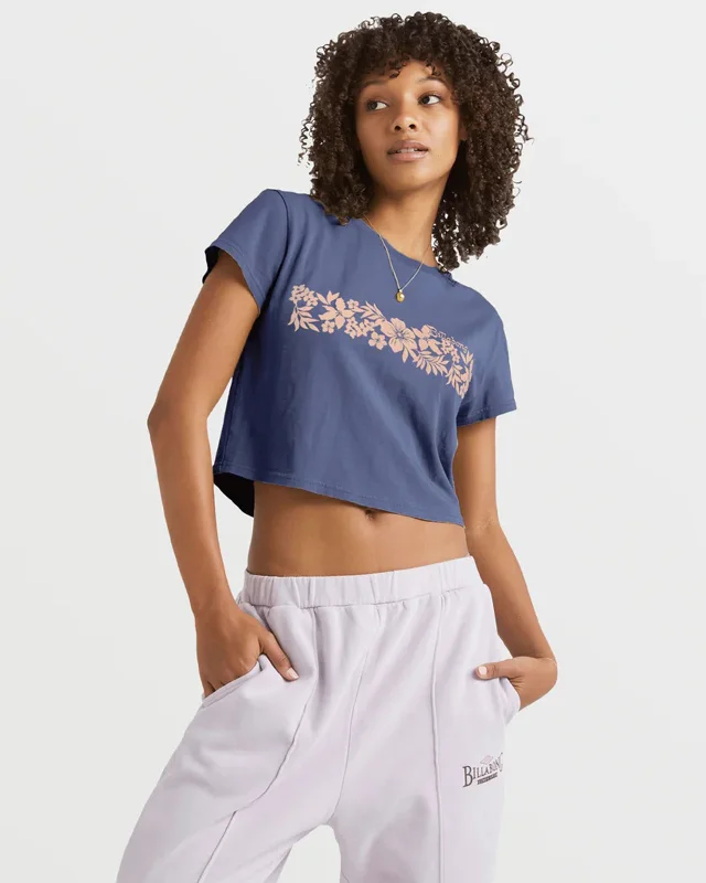 Tahiti Crop Cropped S/S T-Shirt Oversized T-Shirt Spandex breathable