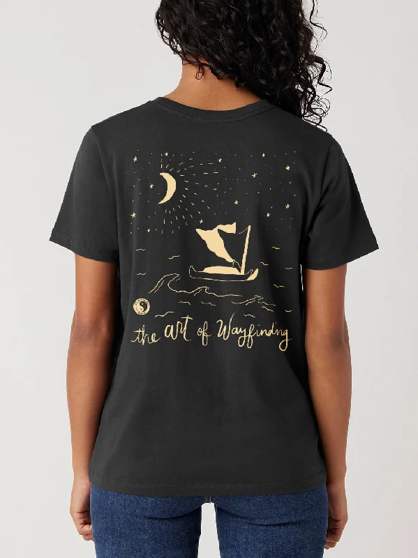 T&C Surf Wayfinding Boyfriend Tee Notch Collar Peter Pan Collar Cowl Neck