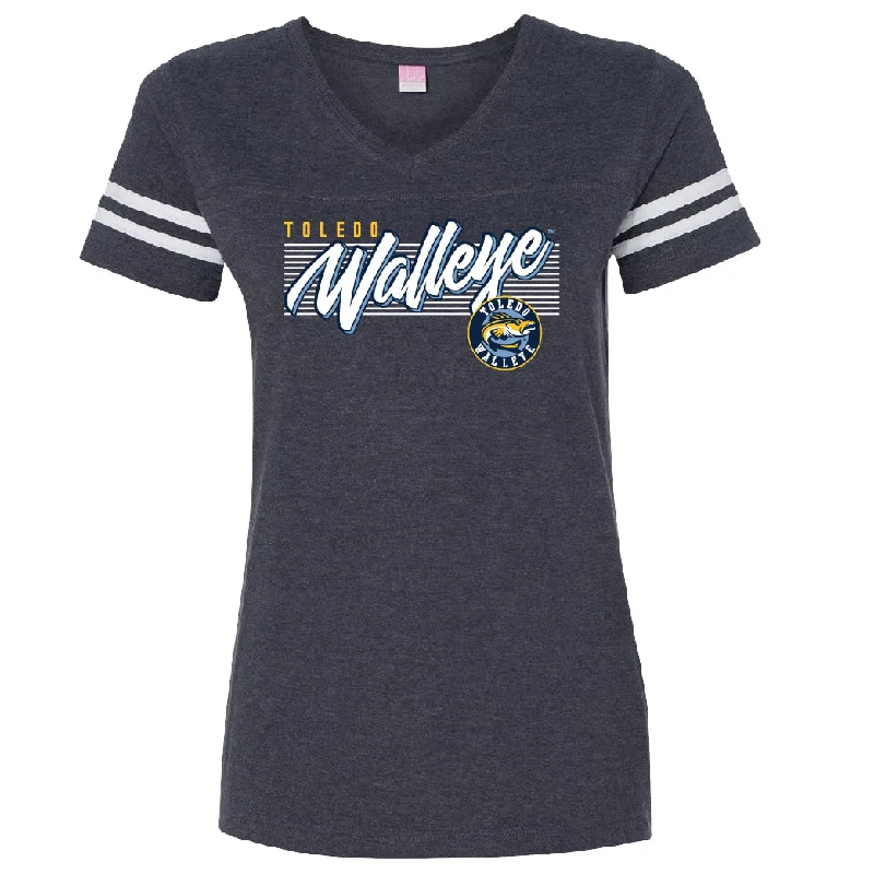 Toledo Walleye Ladies Tito Sporty T-shirt Silk Blend Satin Velvet