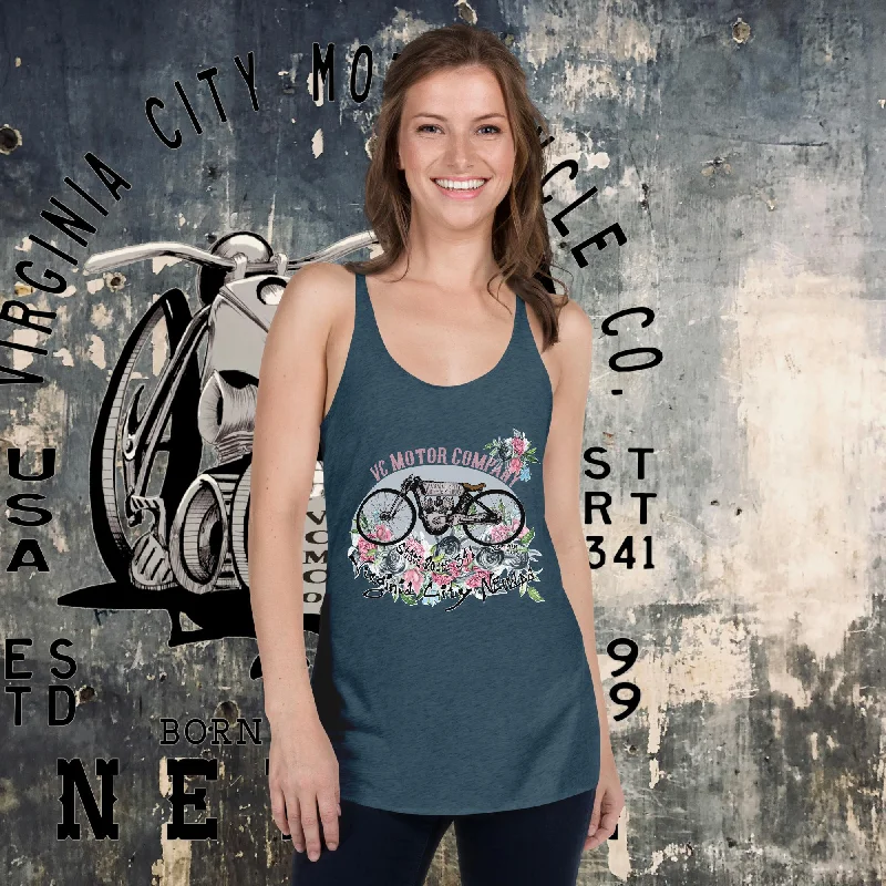Vintage Racer #9 Women's Racerback Motorcycle Tank stylish tank top