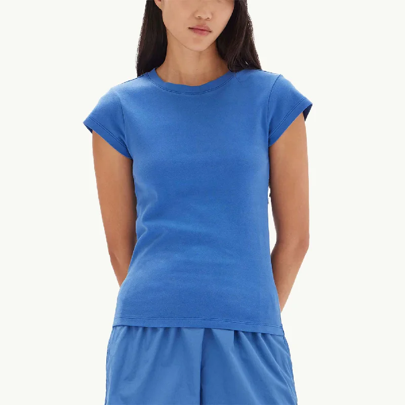 Josie Tee - Lapis Chenille Blend Fleece Blend Nylon Blend