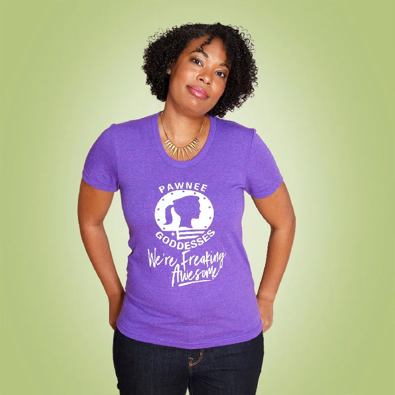 PAWNEE GODDESSES Women/Junior Fitted T-Shirt Collared T-Shirt Boat Neck A-Line