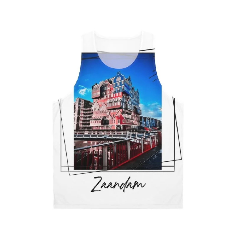 Explore Zaandam's Dutch Charm with this Unisex Tank Top scoop neck tank