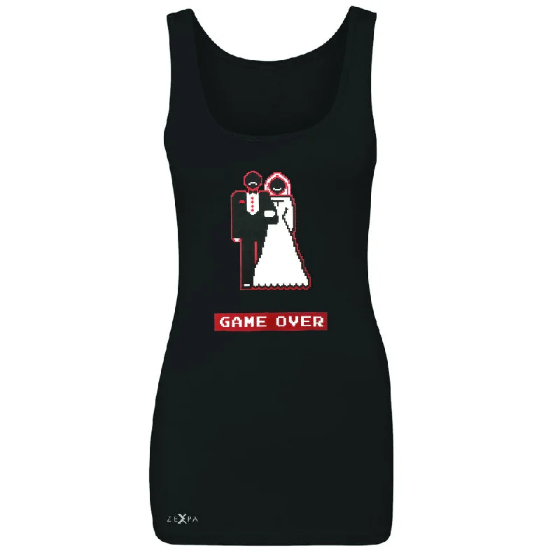 Zexpa Apparel™ Game Over Wedding Married Video Game Women's Tank Top Funny Gift Sleeveless flirty tank top Zexpa Apparel™ Game Over Wedding Married Video Game Women's Tank Top Funny Gift Sleeveless flirty tank top