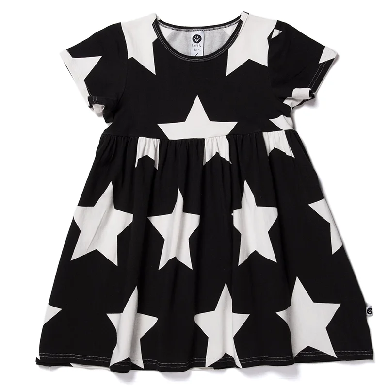 Littlehorn Stars Dress Black