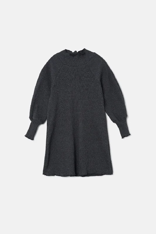 MY LITTLE COZMO DARK GREY TESSA DRESS