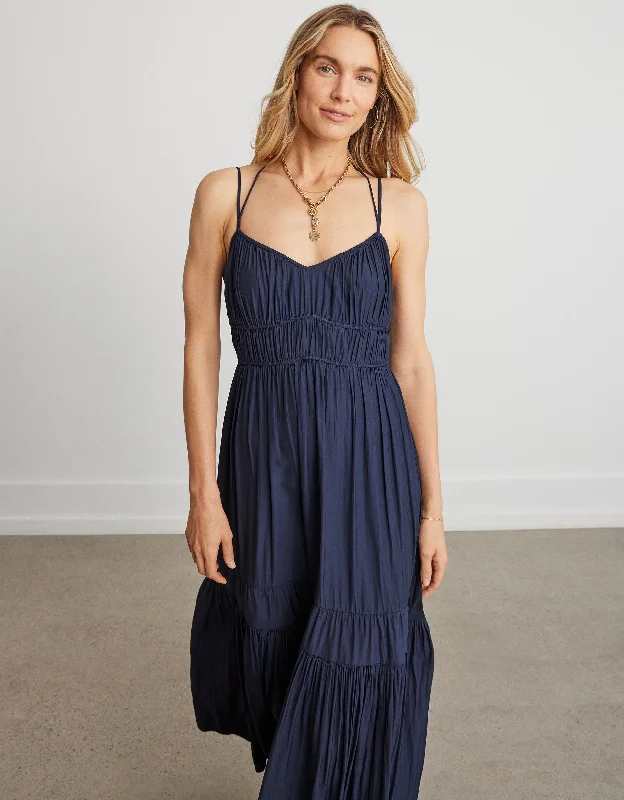 unsubscribed strappy shirred dress