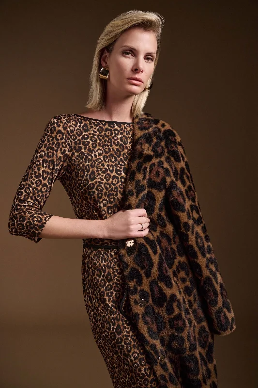 Joseph Ribkoff Silky Knit Animal Print Sheath Dress
