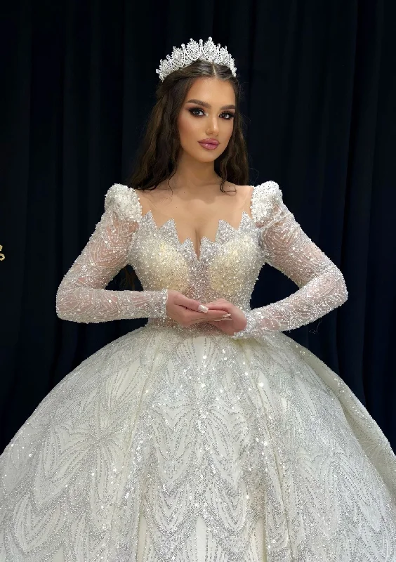 Bette Crystal and Stone Embellishments Bridal Dress