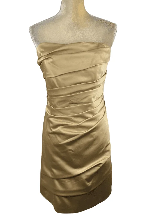 David's Bridal women's gold dress size 14