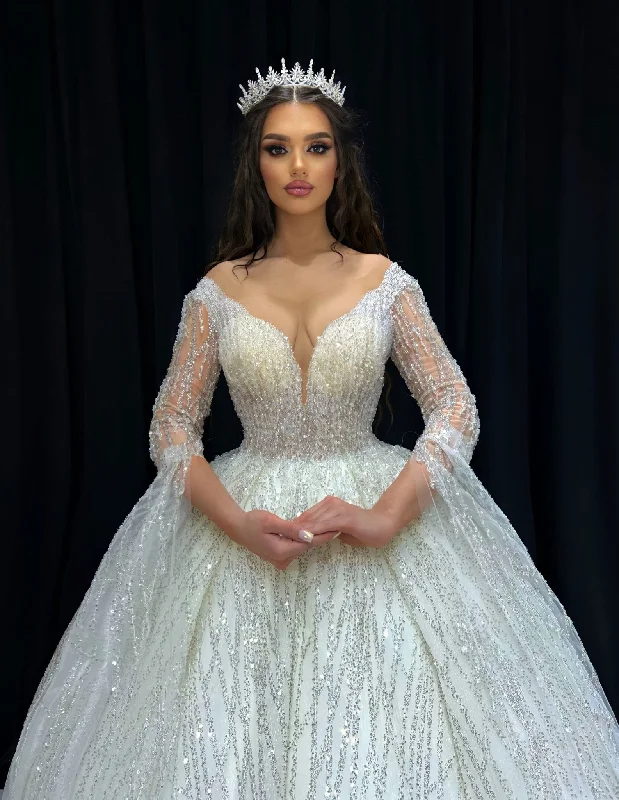 Isabel Cape Sleeves and Delicate Detailing Bridal Dress