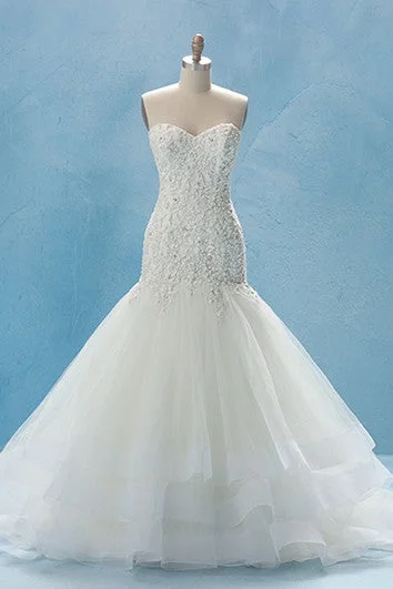 Long Mermaid Simple Sweetheart Dress With Layers