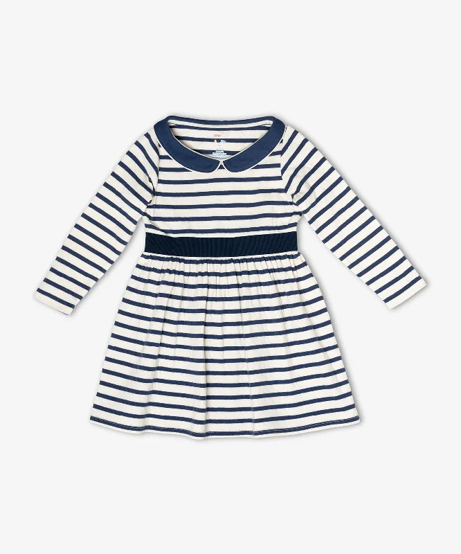Marie Clare Dress, Navy Stripe