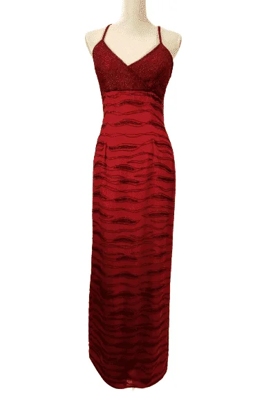Oclin women's red long dress size L