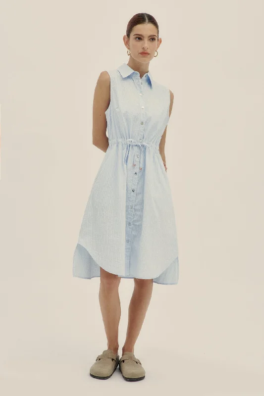 Cotton Poplin Angie Dress Sky Blue