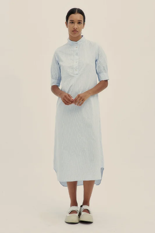 Cotton Poplin Mica Tunic Dress Sky Blue