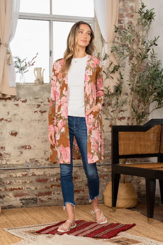 DOORBUSTER: Floral Long Pocket Cardigan by Sew In Love Long Cardigan Short Cardigan Medium Cardigan DOORBUSTER: Floral Long Pocket Cardigan by Sew In Love Long Cardigan Short Cardigan Medium Cardigan
