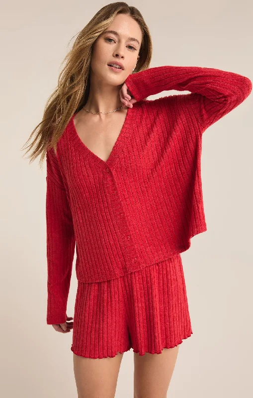 Z Supply Mara Long Sleeve Cardigan Top Cable Knit Ribbed Knit Lace Knit