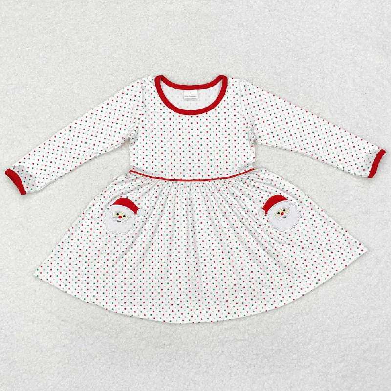 Baby Girls Dress Christmas Dots Santa Claus Knee Length Dresses GLD0779 Tunics Yoga stretchy Baby Girls Dress Christmas Dots Santa Claus Knee Length Dresses GLD0779 Tunics Yoga stretchy