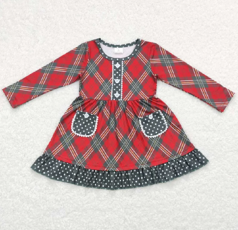 Baby Girls Dress Christmas Red Green Checkered Pockets Knee Length Dresses GLD0424 Tunics Luxurious high-end Baby Girls Dress Christmas Red Green Checkered Pockets Knee Length Dresses GLD0424 Tunics Luxurious high-end