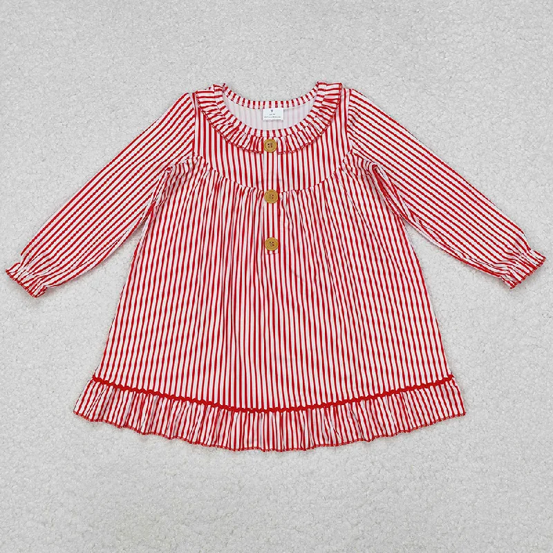 Baby Girls Dress Christmas Red Stripes Buttons Ruffle Gowns Dresses GLD0933 Tunics Sophisticated sleek Baby Girls Dress Christmas Red Stripes Buttons Ruffle Gowns Dresses GLD0933 Tunics Sophisticated sleek