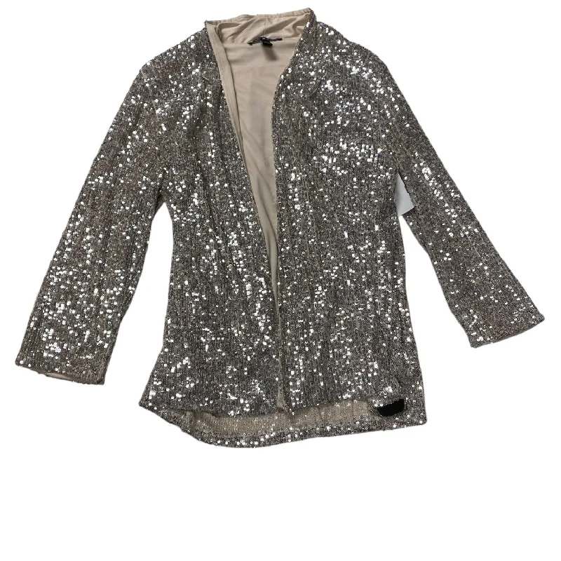 Blazer By Cable And Gauge In Silver, Size: M Women's Trendy Jacket
