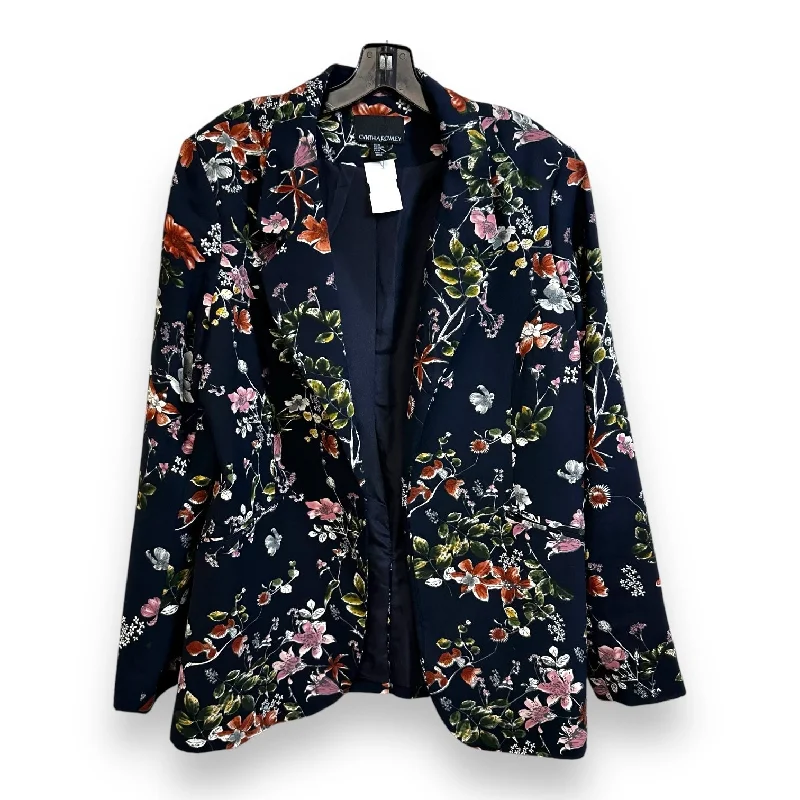 Blazer By Cynthia Rowley In Floral Print, Size: Xl Women's Print Jacket