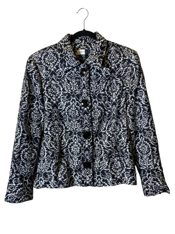 Blazer By Jones Studio In Black & White, Size: M Linen Women's Suit
