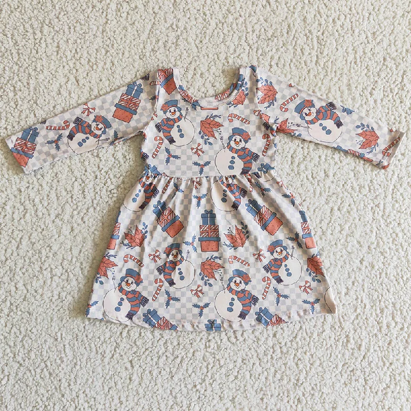 Boutique Baby Girl Dress for Christmas Snowman Print Girls Dresses GLD0150 Tunics Trendy modern Boutique Baby Girl Dress for Christmas Snowman Print Girls Dresses GLD0150 Tunics Trendy modern