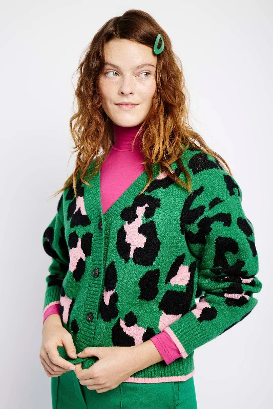 Button Through Cardigan in Pink and Green Opulent Animal Long Cardigan Short Cardigan Medium Cardigan Button Through Cardigan in Pink and Green Opulent Animal Long Cardigan Short Cardigan Medium Cardigan