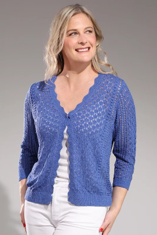 3/4 sleeve Lace Knit Cardigan | MARINE | 7311A1 Asymmetrical,ymmetric Pencil Cardigan 3/4 sleeve Lace Knit Cardigan | MARINE | 7311A1 Asymmetrical,ymmetric Pencil Cardigan