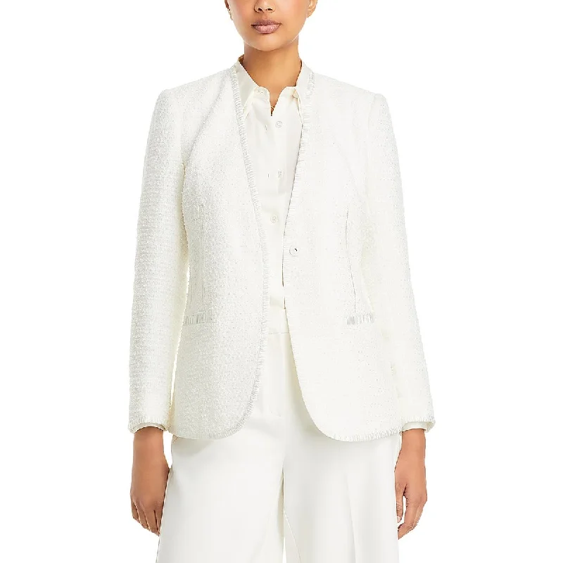 Evangeline Womens Tweed Special Occasion One-Button Blazer Women's Elegant Suit