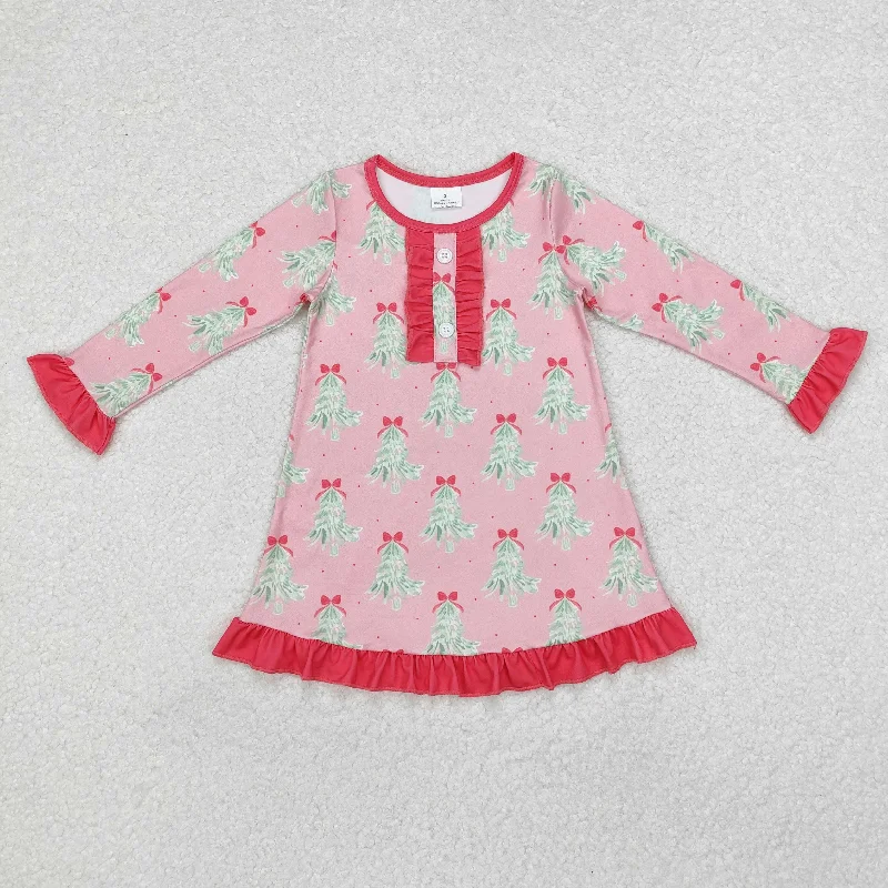 GLD0636 Baby Girls Christmas Tree Pink Long Sleeve Knee Length Dress Bodycon Club Sequined GLD0636 Baby Girls Christmas Tree Pink Long Sleeve Knee Length Dress Bodycon Club Sequined