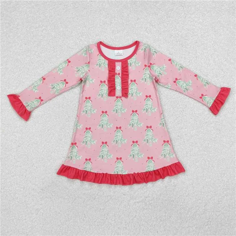 GLD0636 Baby Girls Christmas Tree Pink Long Sleeve Knee Length Dresses Elegant Long Evening GLD0636 Baby Girls Christmas Tree Pink Long Sleeve Knee Length Dresses Elegant Long Evening