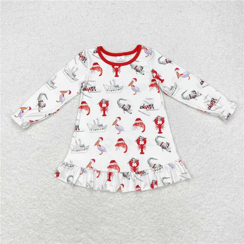 GLD0687 Baby Girls Christmas Crawfish Crocodile Knee Length Gowns Dresses Tunics Formal black GLD0687 Baby Girls Christmas Crawfish Crocodile Knee Length Gowns Dresses Tunics Formal black