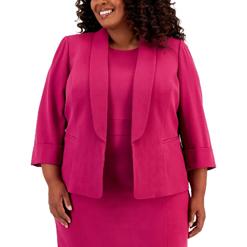 Plus Womens Suit Separate Business Open-Front Blazer Women's Luxurious Jacket