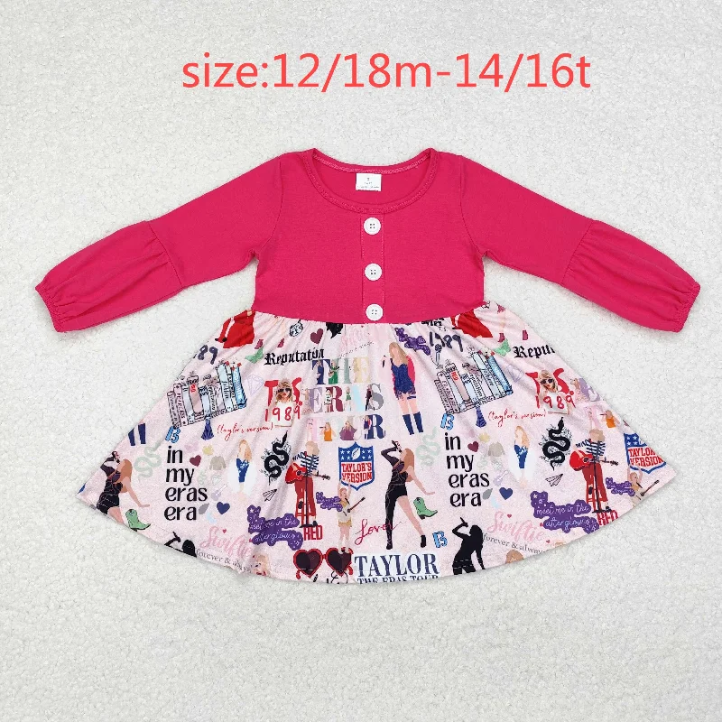 RTS NO MOQ ETA 5/7days GLD0734 Taylor button rose red long-sleeved dress Tunics stripes playful RTS NO MOQ ETA 5/7days GLD0734 Taylor button rose red long-sleeved dress Tunics stripes playful