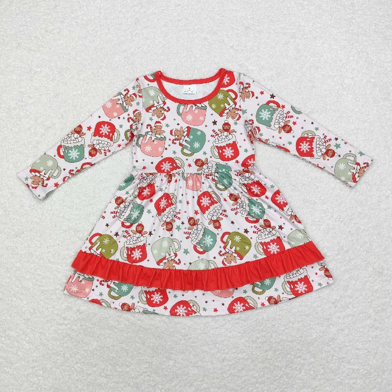 rts no moq GLD0732 Christmas gingerbread man cup red lace long-sleeved dress Tunics Fashionable chic rts no moq GLD0732 Christmas gingerbread man cup red lace long-sleeved dress Tunics Fashionable chic