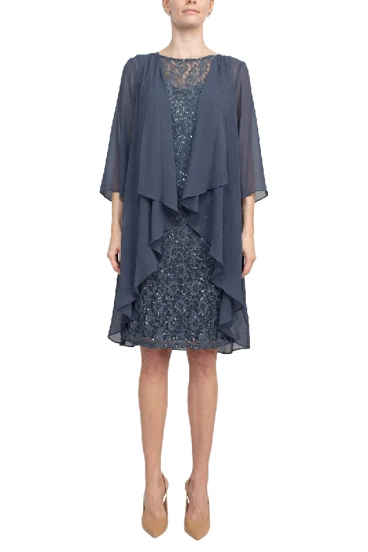 SL Fashion Boat Neck 3/4 Sleeves Back Zipper Sequin Short Dress Tunics Versatile stylish SL Fashion Boat Neck 3/4 Sleeves Back Zipper Sequin Short Dress Tunics Versatile stylish